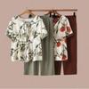 Mom's Summer Ice Silk Chinese-Style T-Shirt Set - Fashionable Short-Sleeved Two-Piece for Middle-Aged Women