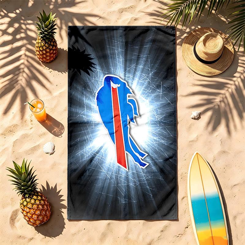 Buffalo Bills (19) Theme Beach Towel Sand Resistant Soft And Comfortable Suitable For The Pool Camping Yoga And Diving A Travel