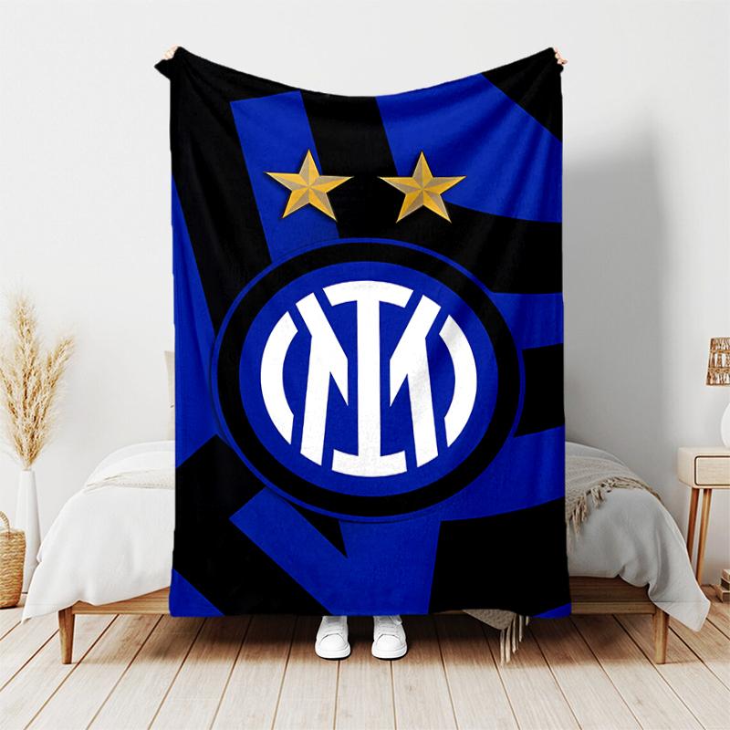 1 Stück Decke Inter Mailand Logo 1 Print Design, Leichte Decke für Sofa, Bett - Weich & Warm, Geschenk für Alle Jahreszeiten wie Weihnachten, Halloween