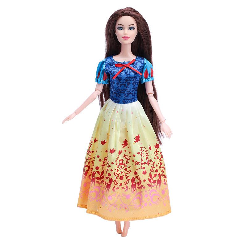 Set haine pentru papusa Barbie: Albă ca Zăpada, Belle, Cenușăreasa, Frozen, Mica Sirenă, Frumoasa Adormită, Rapunzel - Colecție 11 Inch