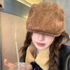 Autumn And Winter Solid Color Forward Hat Women'S Fashion Retro Versatile Sun Visor Sun Protection Newsboy Painter Beret