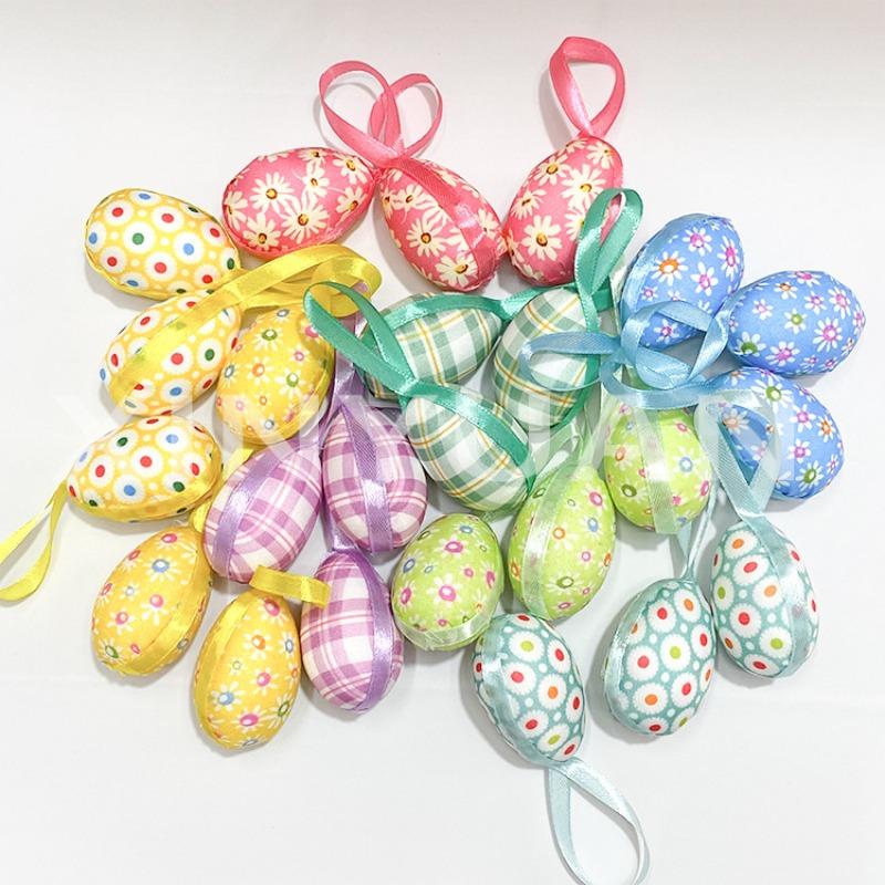Indoor Party Decoration Props Easter Atmosphere Flower Dot Grid Pattern Foam Egg Hanging Festival Scene Decoration Props