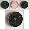 Modern Round Quartz Wall Clock With Silent Motion For Living Room Decor