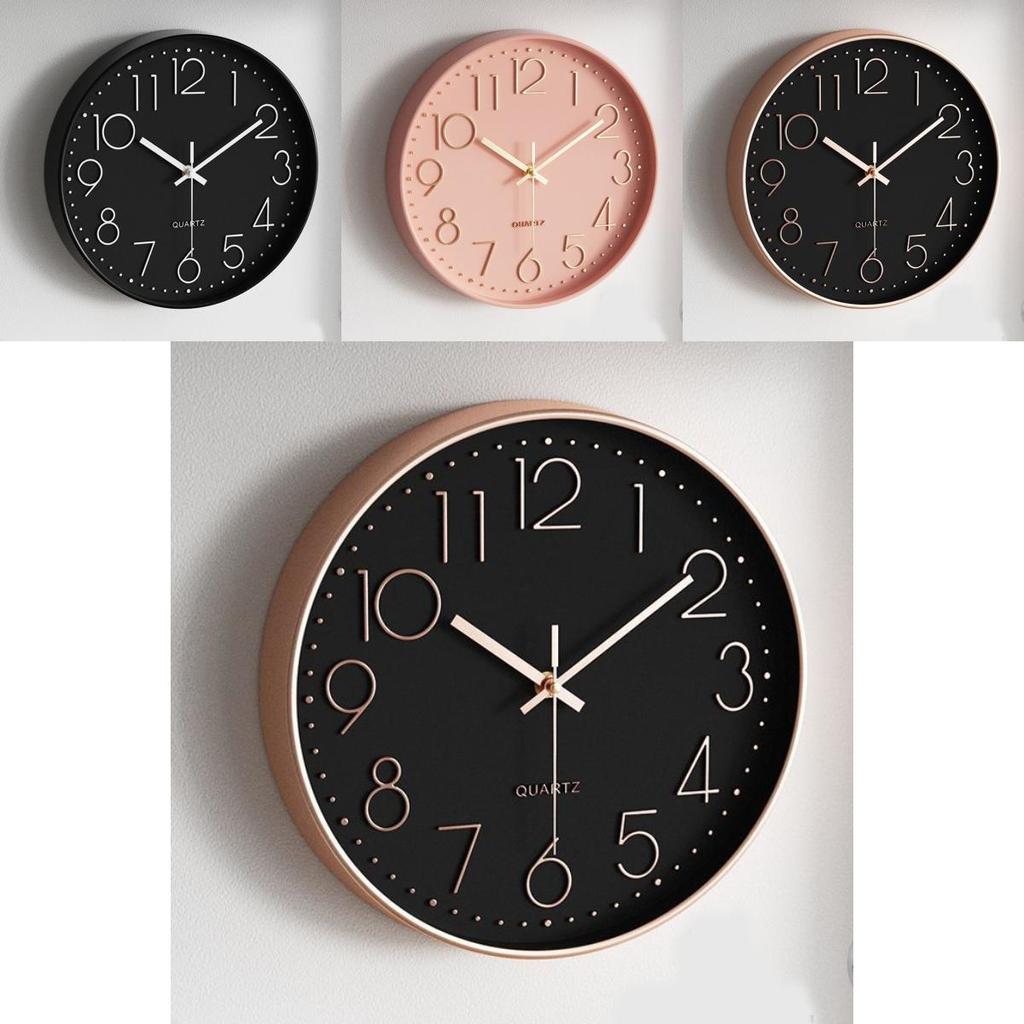 Modern Round Quartz Wall Clock With Silent Motion For Living Room Decor