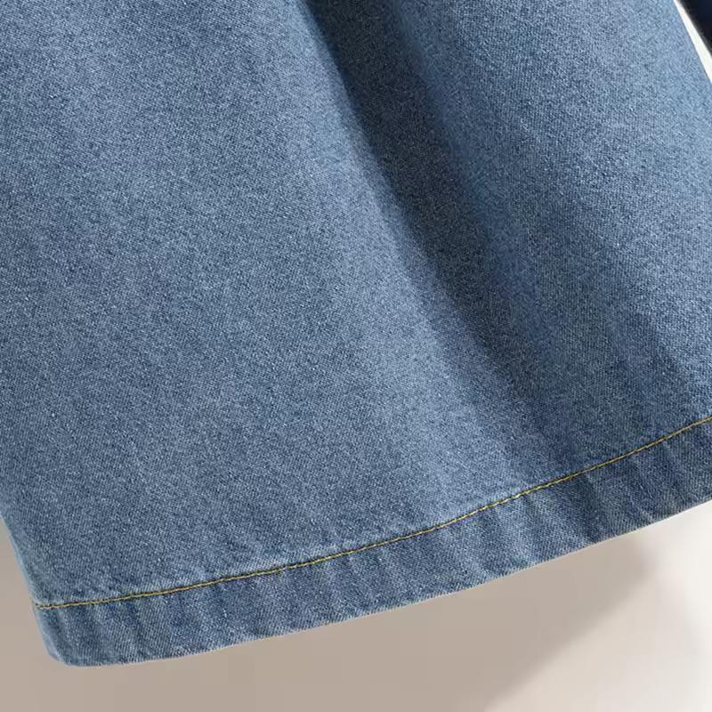 Women's Summer High-Waisted Slimming Denim Shorts A-Line Wide-Leg Loose Plus Size Cropped Pants
