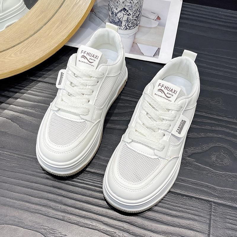 Little White Shoes Women's Summer New Mesh Breathable Thick Baseplate Shoes Fashionable Versatile Casual Sports Shoes