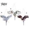 Patio Owl Deterrent 2Pcs Simulated Hanging Decoration Reflective with Dual-Side Garden Decor Printed Waterproof Acrylic Fake Owls for Balcony