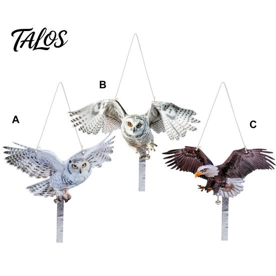 Patio Owl Deterrent 2Pcs Simulated Hanging Decoration Reflective with Dual-Side Garden Decor Printed Waterproof Acrylic Fake Owls for Balcony