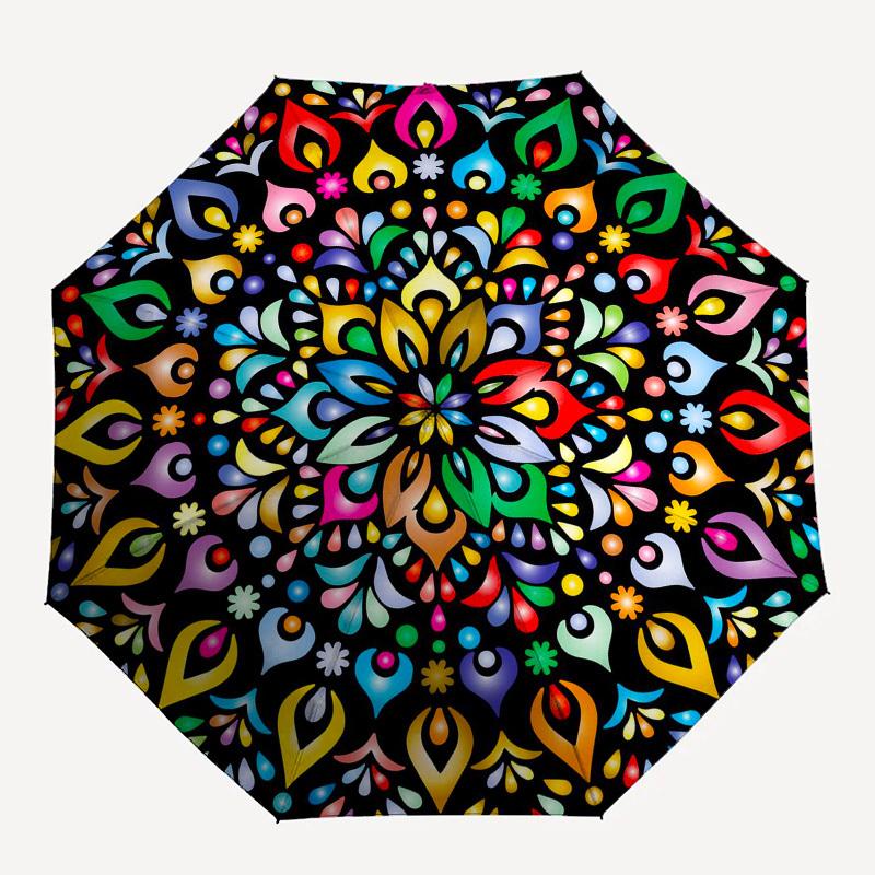 

1pc Mandala, Symmetry, Colorful Umbrella with Plastic Handle,Compact & Stylish,Suitable for All Seasons YS331011