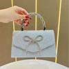 Women's Elegant Glitter Evening Bag with Bow Decor Exquisite Shoulder Clutch Purse for Parties, Weddings & Formal Events