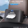 Car Interior Leather Tissue Box Sun Visor Seat Hanging Storage Bag Accessorie For Subaru STI XV Forester Mpreza Crosstrek Ascent X6