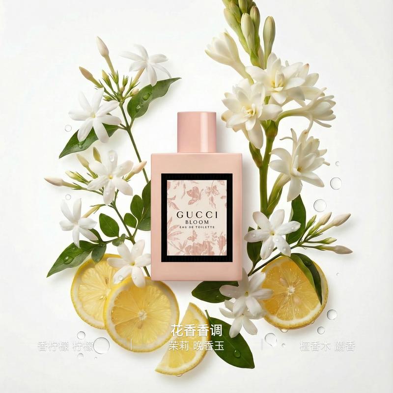 Gucci Huayue Women's Eau de Toilette Floral Eau de Toilette EDT Bergamot Tuberose // Cosmetics 50ml without gift bag with original box