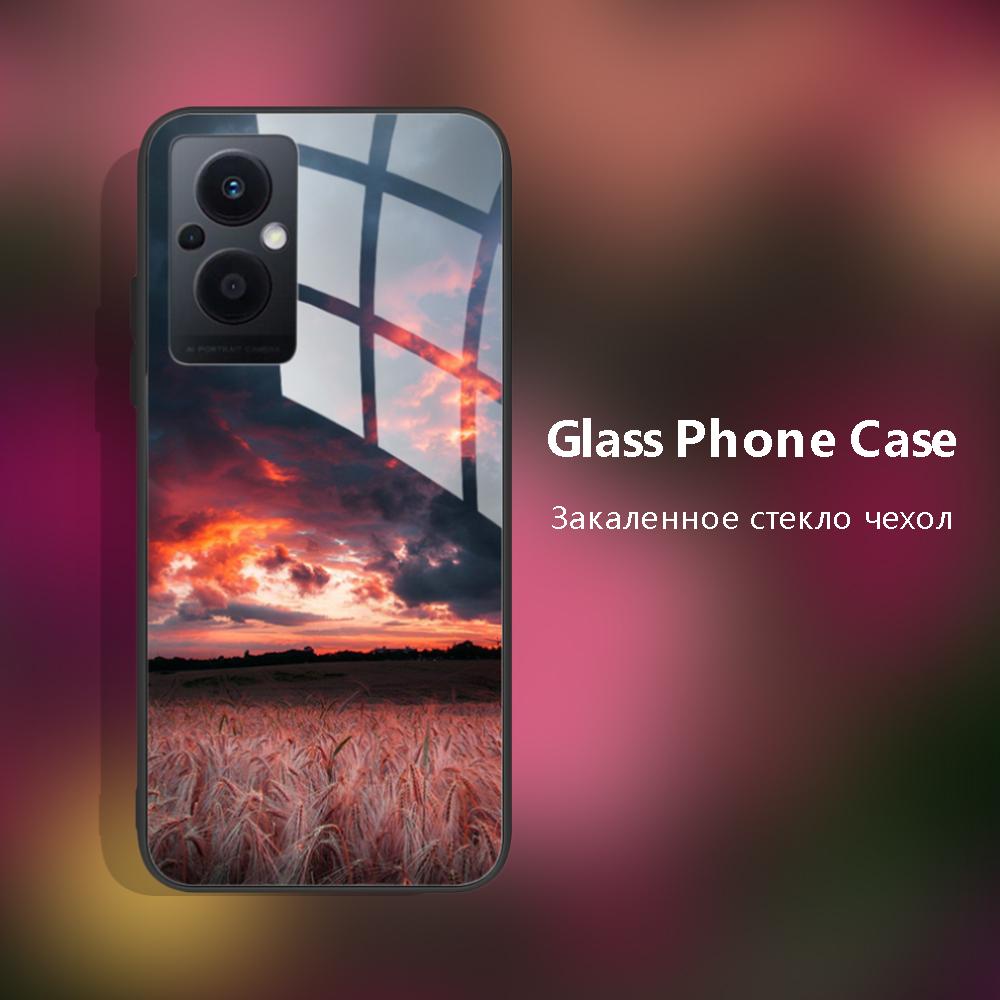 Per OPPO Reno 8 Lite 5G Custodia Cover Reno 7Lite Paraurti per Telefono Custodia in Vetro Temperato Per OPPO Reno7 Lite / Reno8 Lite Fundas Capa