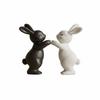 Nordic Rabbit Book Stand Artistic Decorative Statues Resin for Entryway