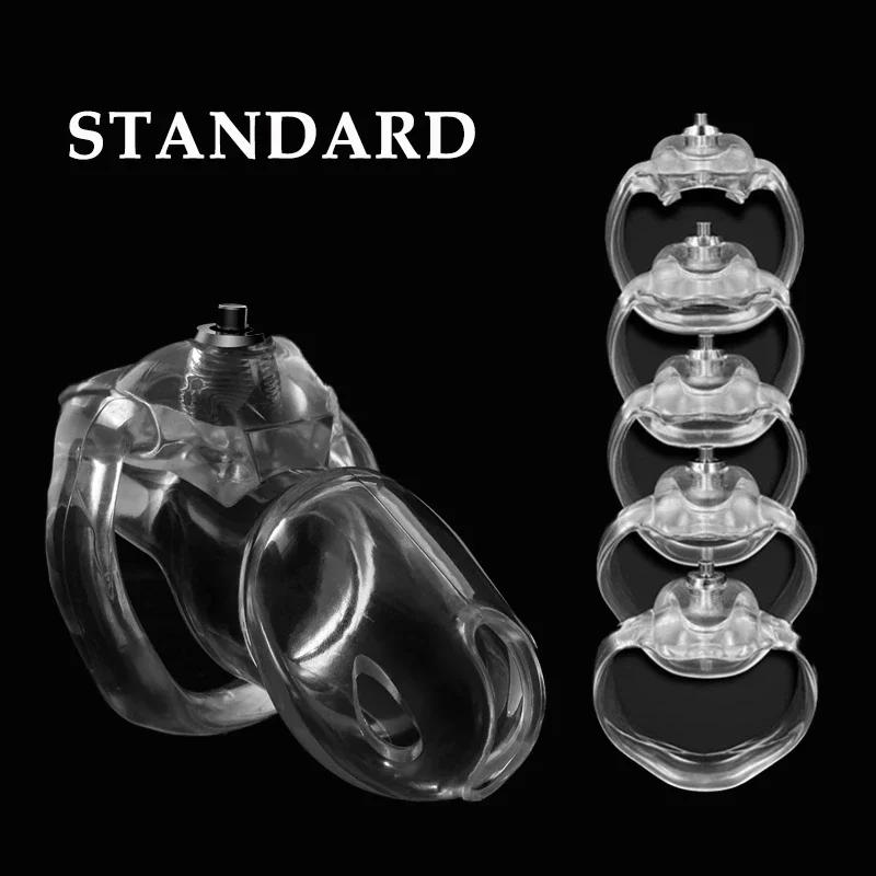 2025 New HT-V5 Chastity Cage Set with 36/40/45/50/55mm Size Penis Rings for Men Bondage Training Device Cock Lock Fetish Sex Toy