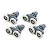 4 Twin Shower Door Rollers for Bottom Track Sliders Compatible with 19mm to 27mm Wheel Diameter and 4mm to 6mm Glass Thickness