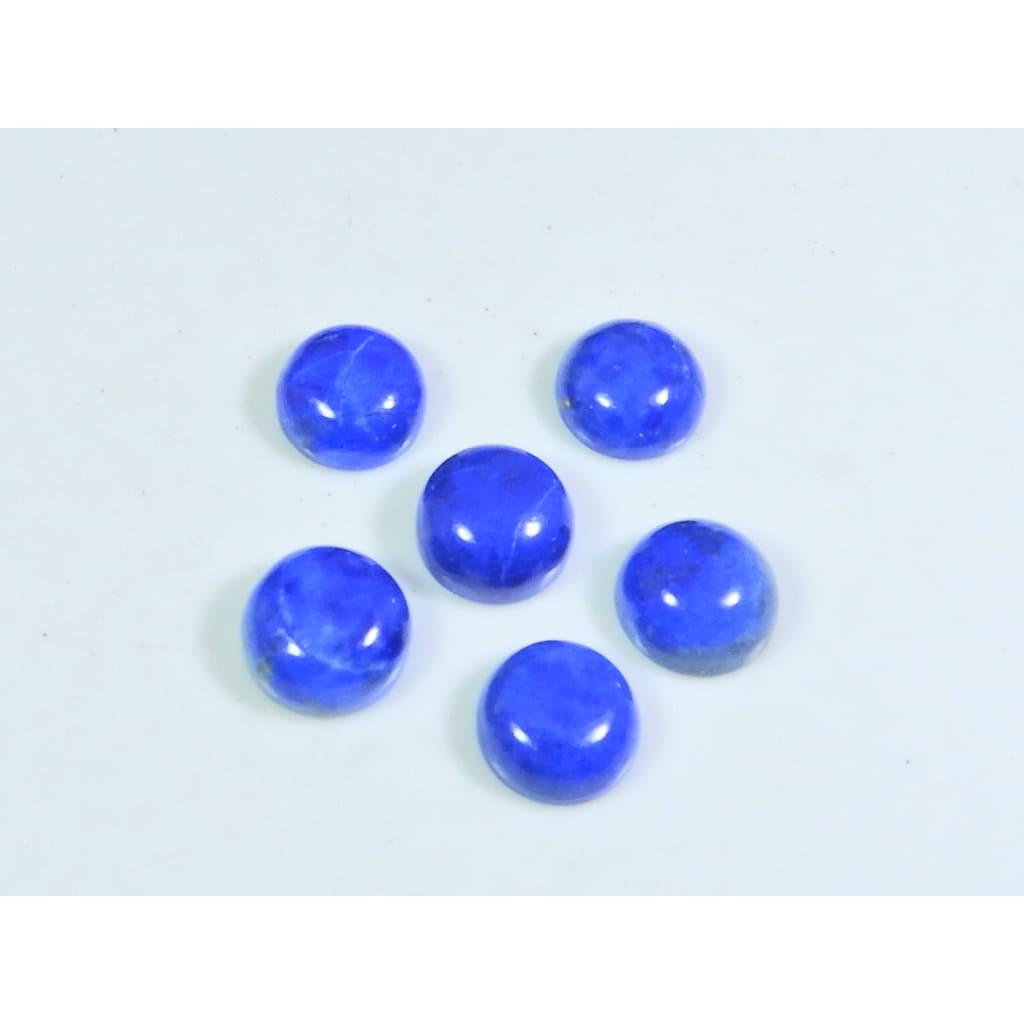 9 MM Prírodný Lapis Lazuli Okrúhly Kabošón Voľný Drahokam 6 ks/lot 18 Cts. A-500