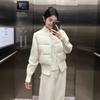 Winter new knitted sleeves splicing down jacket women's white duck down high-end slim fashion jacket