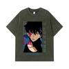 275 GSM Gewassen T-shirts 100% Katoen Solo Leveling V8 Print Unisex Zwaar Katoen T-shirt