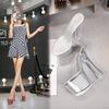 Nightclub Car Model Shoes Super High Heels Thick Heel Waterproof Table Sandals Transparent Crystal Shoes