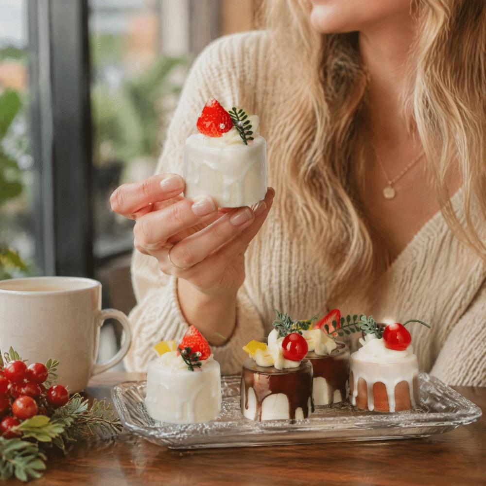 6 Pcs Plastic Artificial Cake Model 2.56x2.17in Fake Cake Model Faux Food Model Bakery Display
