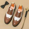 Fashion 2025 British Style Men Prom Evening Dresses Shoes New Casual Leather Lace-Up Oxfords Shoes Fashion Antiskid Flat Designer Shoes
