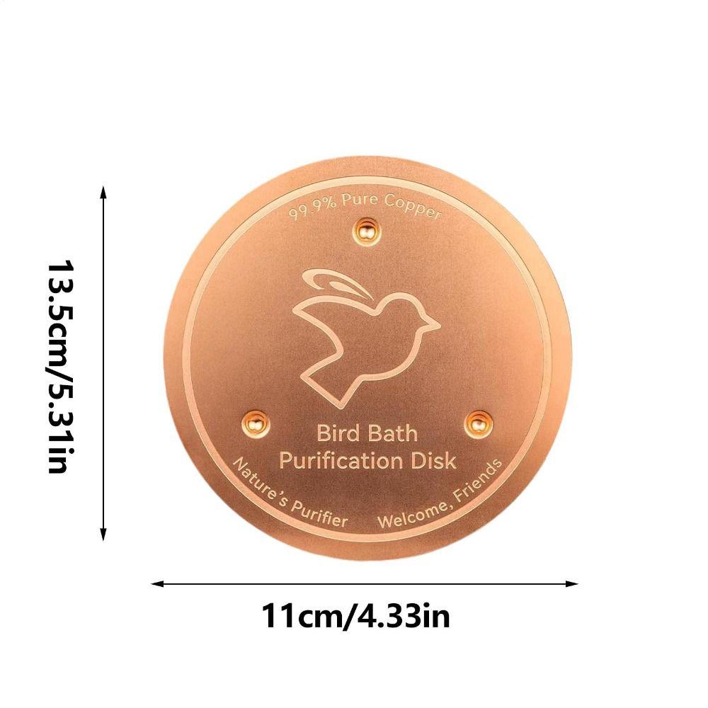 Triple-Point Support Mellbree Bird Bath Copper Disk 99.99% Pure Copper Physical Safe Clean Bird Bath Copper Disk