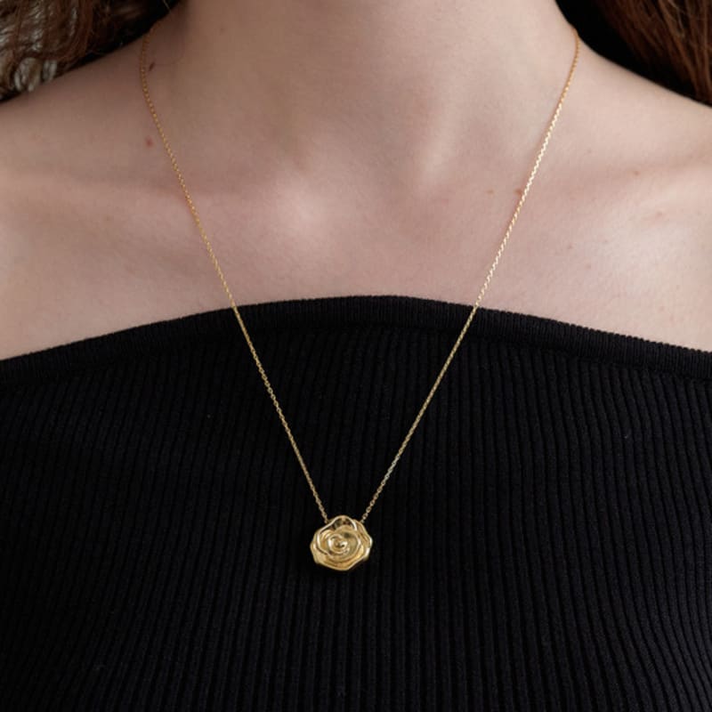 

OVLA vintage rose necklace_M JN035 silver