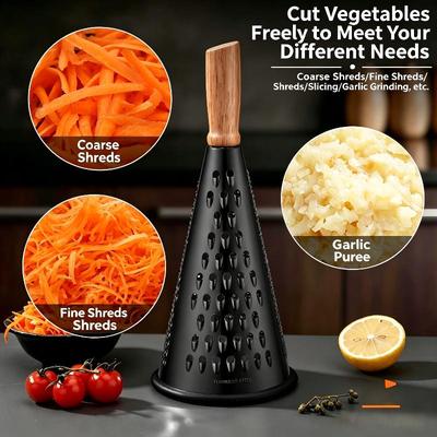 Edelstahlreibe mit komfortablem Holzgriff, vielseitiges Küchengerät für Käse, Gemüse, Obst, Heimgebrauch, tägliches Kochen