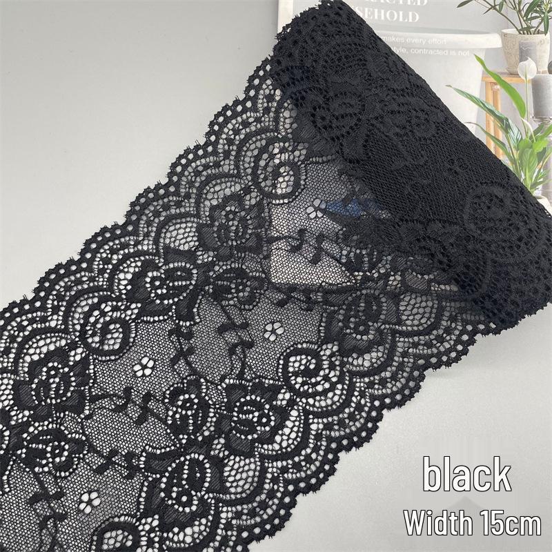 15cm Colorful Soft Elastic Lace Trim for Lingerie and Skirt Hem