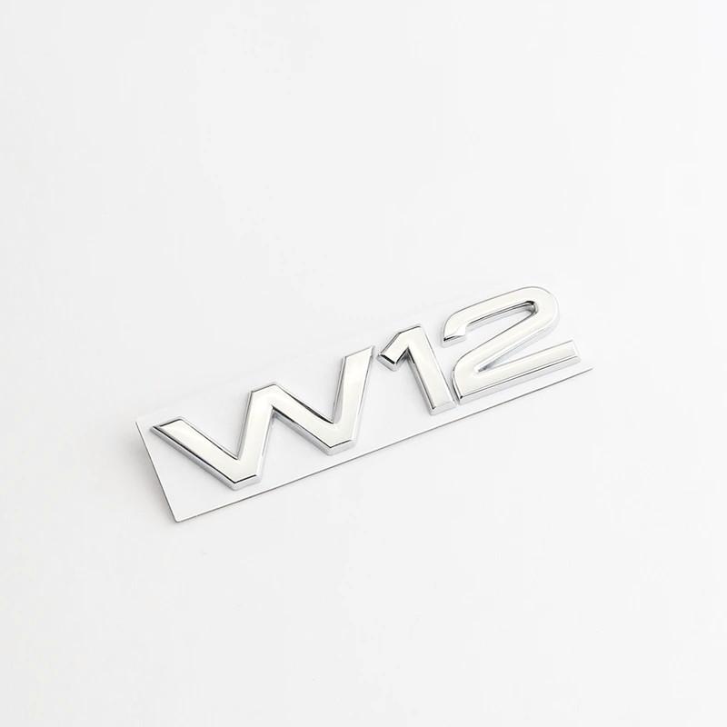 3D Metal Chrome Black W12 Logo Letters Decal Car Fender Trunk Badge For A8 D3 S8 A8L Q7 W12 Emblem Sticker Accessories