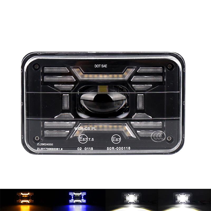 

4x6 светодиодная фара с указателем поворота DRL для Peterbilt Kenworth Freightinger Ford Probe Chevrolet Oldsmobile Cutlass Trucks 6000K