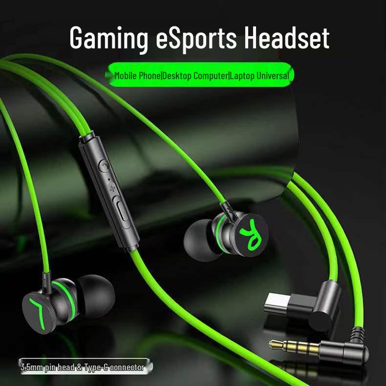 Metal Magnetic Type-C In-Ear Earphones with Heavy Bass and Wired Control – Ideal for E-sports and Gaming