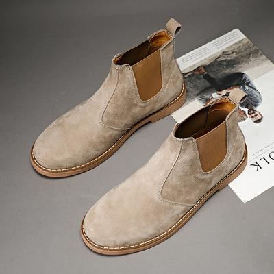 Stivali Uomo Pelle Scamosciata Scarpe Invernali Scarponi da Neve Stivali da Neve Caldi Chelsea Alla Caviglia da Uomo Business Slip-On Stivale Stivale da Cowboy Botas