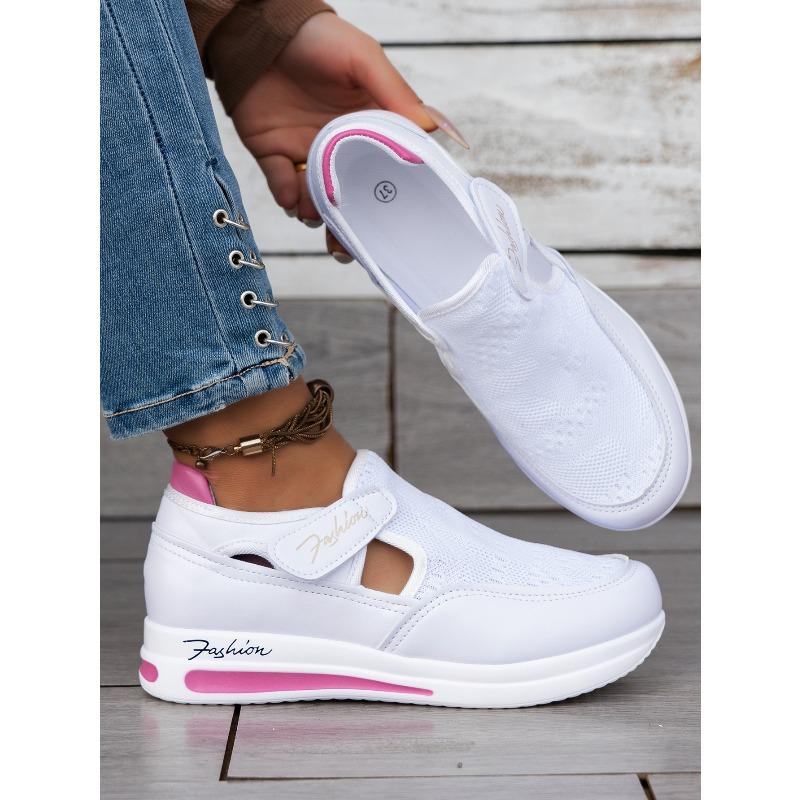 [Breathable Women's Sneakers] Comfortable & Breathable Women's Knit Low-Top Casual Sneakers | Slip-On Flat Shoes with Closure