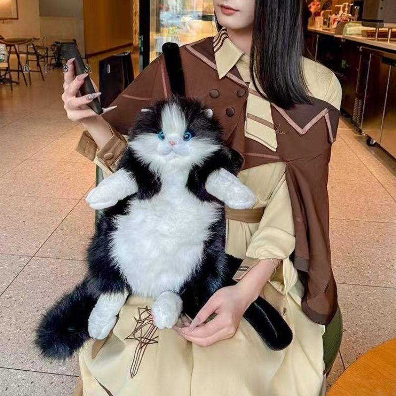 Simulated Cow Cat Backpack Cute Doll Plush Toys Girl Friend A Birthday Present Cartoon Unisex Bag School Travel Backpack