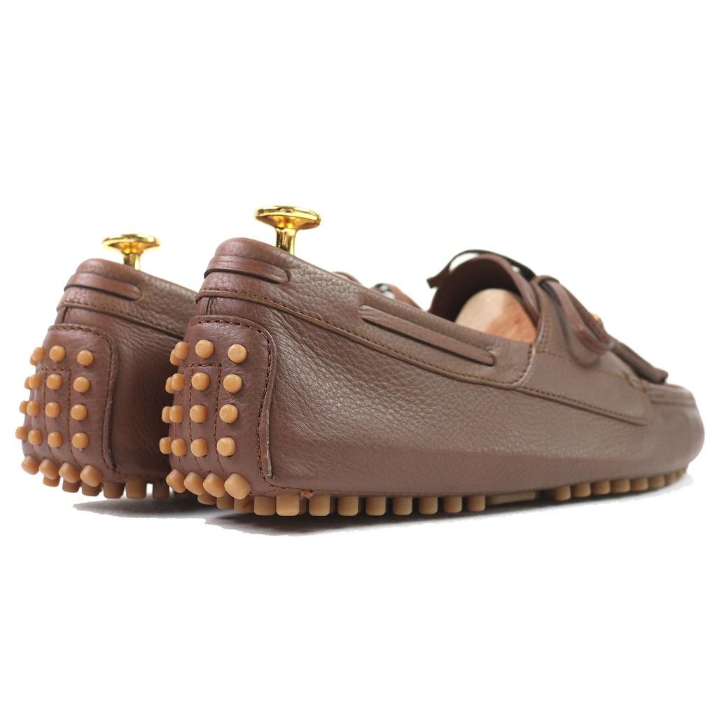 Gucci Driving Shoes Bamboo Tassel Leather Loafers Brown Leather Mens 8.5 367923 Used