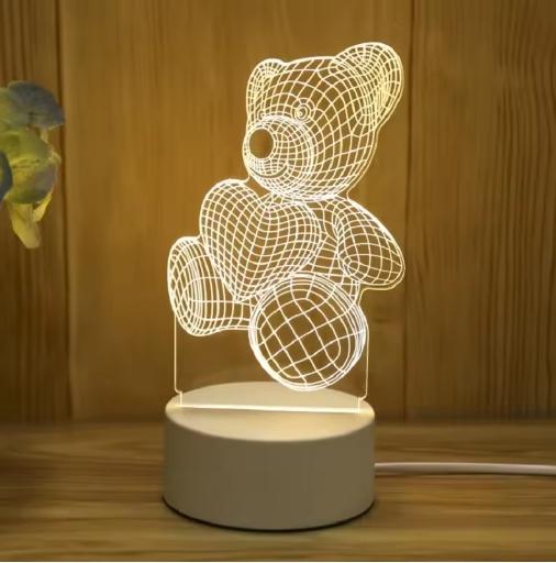 3D Night Light Decoration Bedroom LED Light Bedroom Deco Christmas Decoration Fancy Lighting Led Room Light Valentine's Day