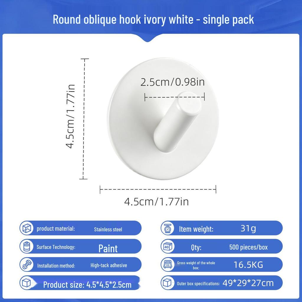 Punch-Free Strong Adhesive 304 Stainless Steel Wall Hook