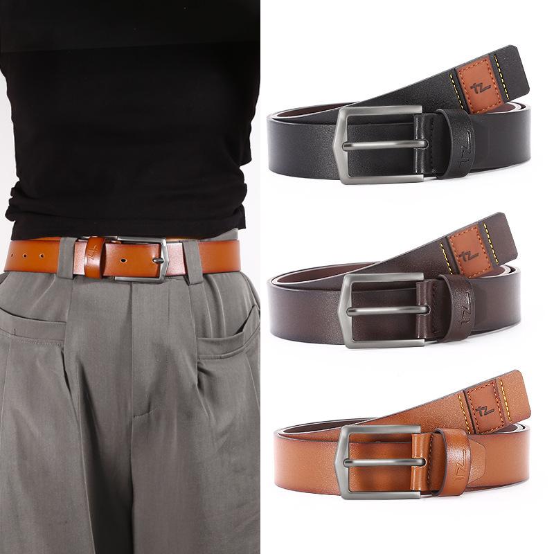 4.0 Pin Buckle Men'S Perforated Belt Tpu Rubber Casual Men'S Belt