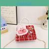 Melody Hello Kitty Puppen Dekor Schulter Crossbody Tasche Künstliche Perlenhenkel für den täglichen Gebrauch
