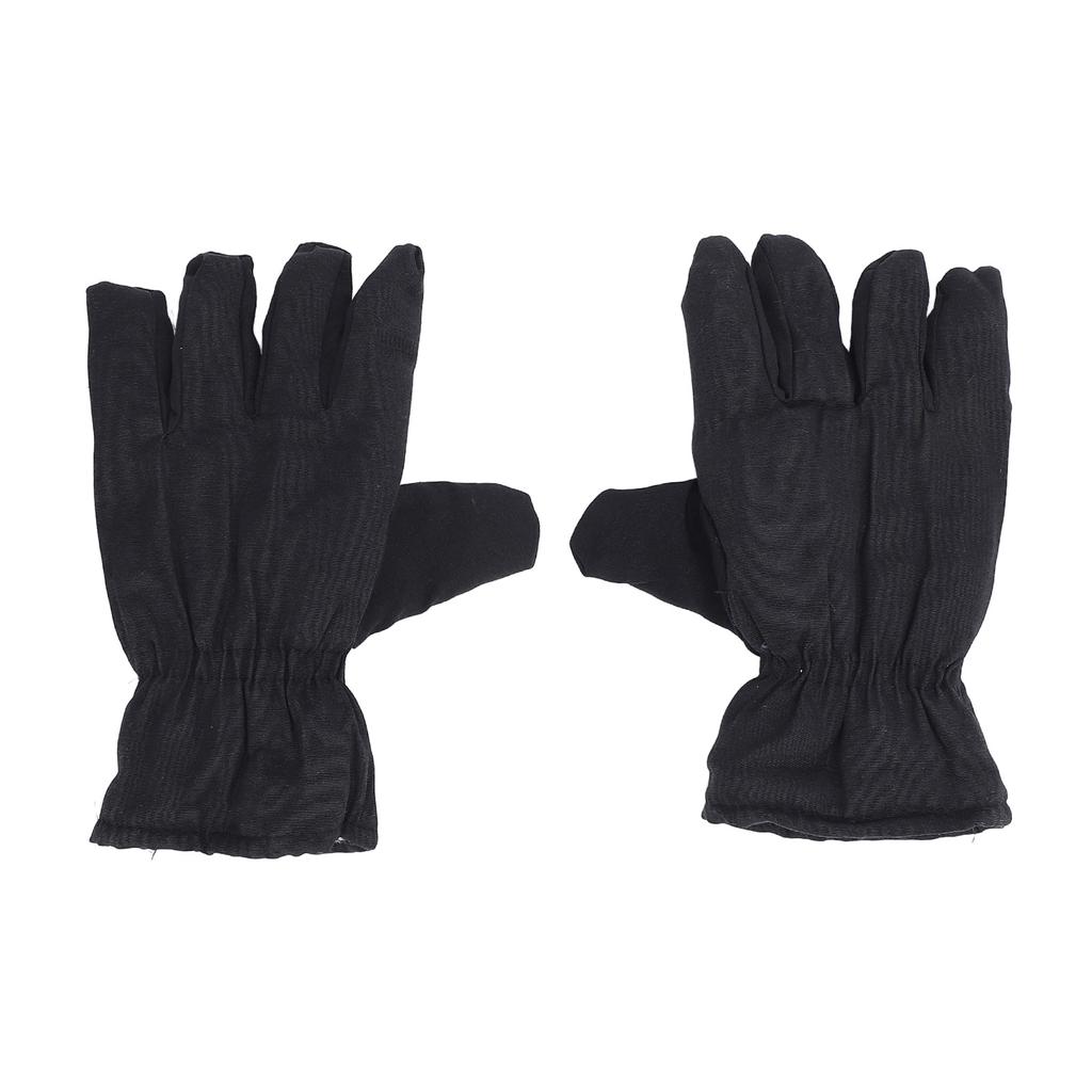 Winter Warm Snowboarding Gloves Thickened Padded Black Color 5 Fingers Cold Weather Gloves