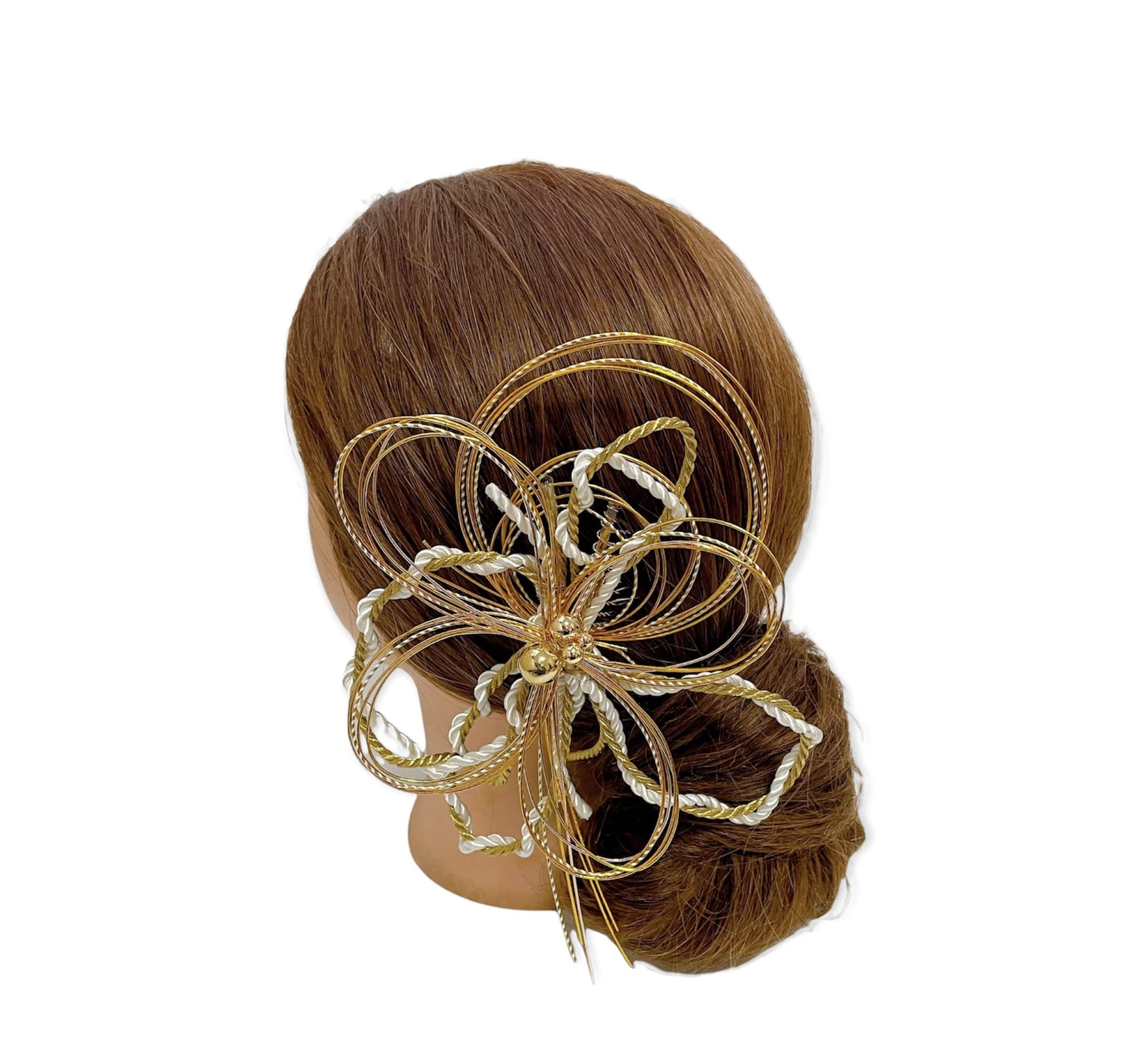 

Mizuhiki Hair Mizuhiki Perfect for and other Kimono Bridal Ornament, Gold, Braided, Decoration, Coming-of-Age Ceremonies, Graduations, Weddings, золотий