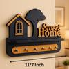 Premium 3D Wooden Key Holder with 6 Stainless Steel Hook for Living Room Wall Decor (PLAM Tree Key -1)