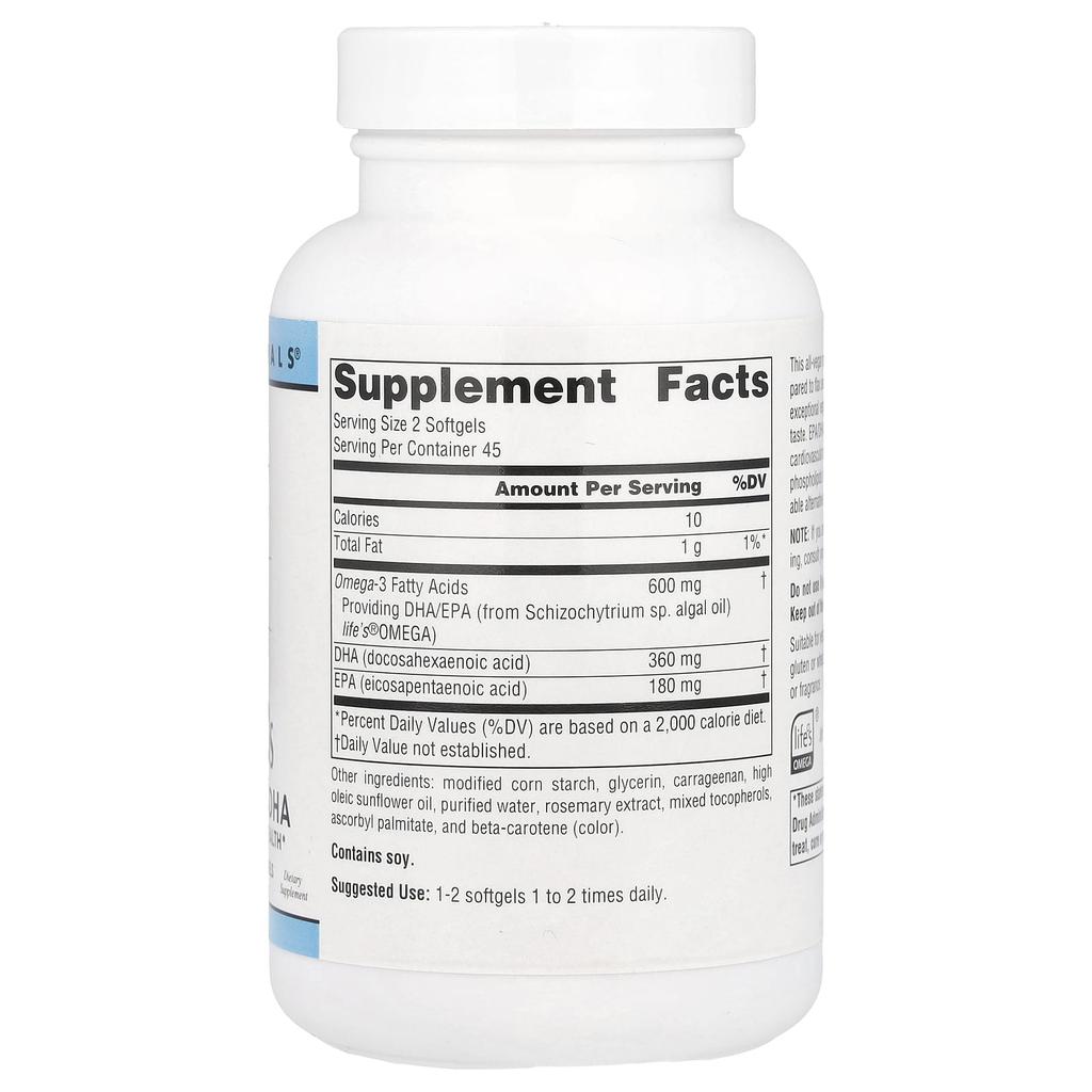 Vegan Omega 3, 600Mg, 90 Vegan Softgels (300Mg per Capsule)