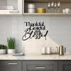 1 PC Black Iron Art "Thankful Grateful And Truly " Sign Minimalist Metal Wall Art - Modern Home Decor For Bedroom, Living Room, Or Bathroom.