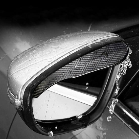 2Piece Carbon Fiber Car Mirror Rain Visor Guard For Auto Vehicle Accessories