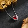 Titanium Steel Sword & Red Heart Necklace Set with Micro-Set Cubic Zirconia Arrow and Layered Clavicle Chain.