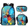 Creative 3d Butterfly Laptop Backpack With Pencil Case And Organizer For School