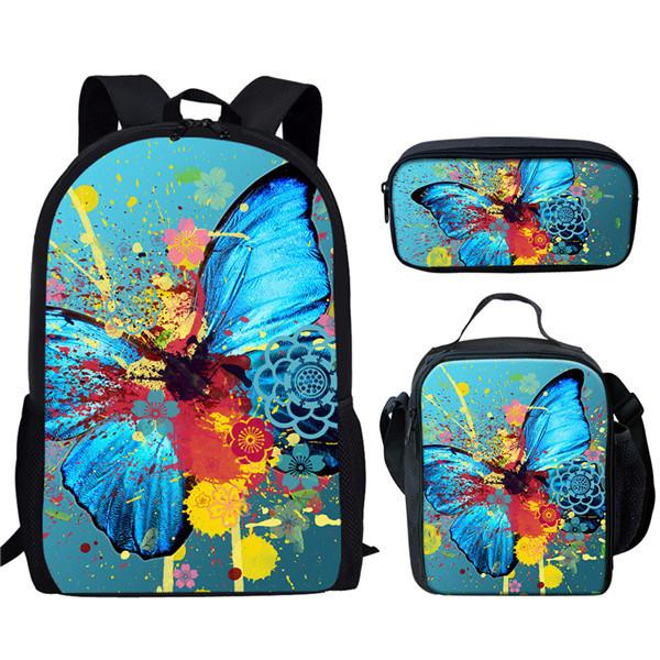 Creative 3d Butterfly Laptop Backpack With Pencil Case And Organizer For School